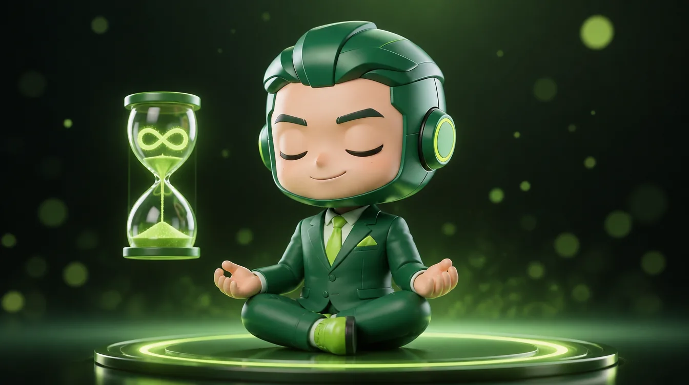 Fewpips mascot in a calm, balanced pose